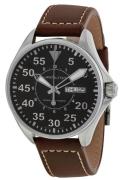 Hamilton Miesten kello H64425535 Khaki Night Musta/Nahka Ø38 mm