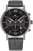 Tommy Hilfiger Miesten kello 1710395 Musta/Nahka Ø44 mm