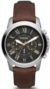 Fossil Miesten kello FS4813IE Grant Musta/Nahka Ø44 mm