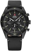 Swiss Military Miesten kello SM34079.08 Chrono Musta/Nahka Ø43 mm