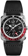 Bell & Ross Miesten kello BR-03-93-GMT Br 03-92 Musta/Nahka