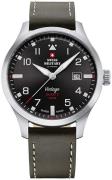 Swiss Military Miesten kello SM34078.04 Chrono Musta/Nahka Ø43 mm