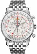 Breitling Miesten kello AB0441211G1A1 Navitimer Gmt Hopea/Teräs Ø48