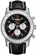 Breitling Miesten kello AB0441211B1P1 Navitimer Gmt Musta/Nahka Ø48