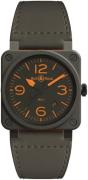 Bell & Ross Miesten kello BR-03-92-MA-1 Br 03-92 Harmaa/Nahka