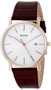 Bulova Miesten kello 98H51 Dress Valkoinen/Nahka Ø37 mm