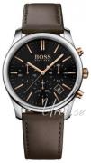 Hugo Boss Miesten kello 1513448 Time One Musta/Nahka Ø42 mm