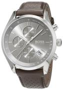 Hugo Boss Miesten kello 1513476 Chronograph Harmaa/Nahka Ø44 mm