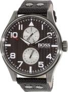 Hugo Boss Miesten kello 1513086 Aeroliner Musta/Tekstiili Ø50 mm