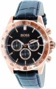 Hugo Boss Miesten kello 1513179 Ikon Musta/Nahka Ø44 mm