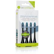 Beconfident Whitening Sonic 4-pack tootbrush heads black