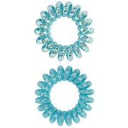 Dessata no-pulling hårsnoddar Glitter + metal turkos