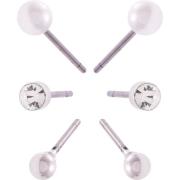 Dazzling J14 Earring Col 3-Pack W Bead Silver