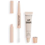 Makeup Revolution Lip Shape Kit Brown Nude