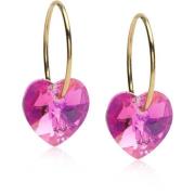 Blomdahl Golden Titanium Ear Ring 14 mm, Heart 10 mm, Rainbow Rai