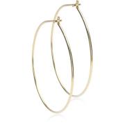 Blomdahl Golden Titanium Ear Ring 25 mm, Round 8 mm, Black diamon