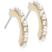 Blomdahl Golden Titanium Pendant Pearl Curved 10 mm, White