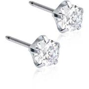 Blomdahl Silver Titanium Tiffany Precious, CZ White 5 mm