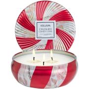 Voluspa Crushed Candy Cane Holiday Collection 3-Wick Tin Candle 3