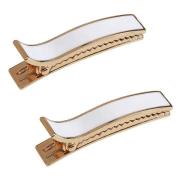 By Lyko Enameled Metal Hair Clips White