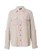 VERO MODA Pusero 'BUMPY'  beige / valkoinen