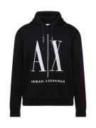 ARMANI EXCHANGE Collegepaita  musta / valkoinen