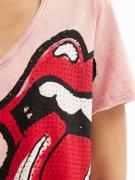 Desigual Paita 'Rhinestone The Rolling Stones'  roosa / tulenpunainen ...