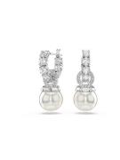 Swarovski Korvakoru 'Matrix'  hopea / läpinäkyvä / helmenvalkoinen