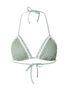 HOLLISTER Bikinitoppi  vaaleanvihreä / valkoinen