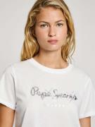 Pepe Jeans Paita 'LETICIA'  hopea / valkoinen