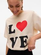 VERO MODA Paita 'VALERIE CATY'  ecru / punainen / musta
