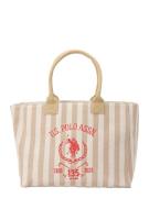 U.S. POLO ASSN. Ostoskassi  kerma / hiekka / punainen