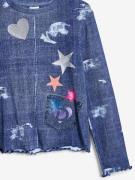 Desigual Paita  sininen denim / persikka / vaaleanpunainen / hopea