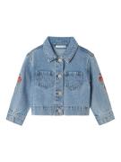 NAME IT Välikausitakki 'NMFCONNY'  sininen denim / vihreä / punainen