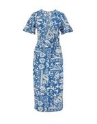 WE Fashion Mekko  kuninkaallisen sininen / valkoinen