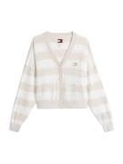 Tommy Jeans Neuletakki  beige / valkoinen