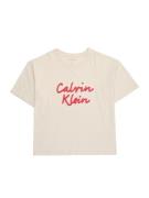 Calvin Klein Jeans Paita  beigenharmaa / kirkaanpunainen / valkoinen