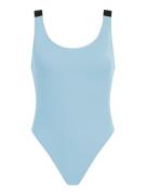 Calvin Klein Swimwear Uimapuku  vaaleansininen / musta / valkoinen
