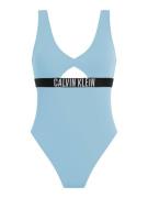 Calvin Klein Swimwear Uimapuku 'ONE PIECE'  vaaleansininen / musta / v...