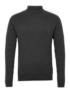 Slhaiko Ls Knit Cable Roll Neck B Grey Selected Homme