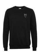 Elm Small Print Owl Sweat - Gots/Ve Black Knowledge Cotton Apparel