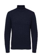 Slhryan Structure Roll Neck W Navy Selected Homme