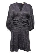 Jacquard Gathers Dress Black By Ti Mo