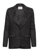 Linen/Cotton Jacket Black Rosemunde