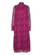 Yasskino Ls Long Chiffon Dress S. Pink YAS