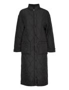 Objline Long Quilted Jacket Black Object