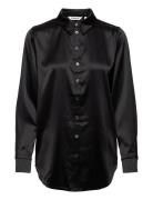 Onlvictoria Ls Loose Satin Shirt Wvn Black ONLY