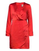 Yassannie Ls Drape Dress - Show Red YAS