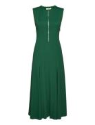 Long Midi Length Zipped Dress Green IVY OAK