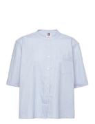 Org Cotton N Relaxed Shirt Ss Blue Tommy Hilfiger